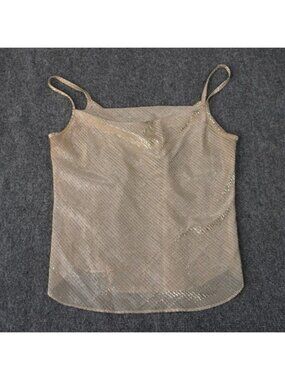 David Benjamin Women's Medium Gold Sparkle Sleeveless Tank Top Party‎ Blouse